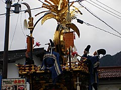 古川祭の屋台での演技の画像
