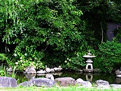 ハニベ巌窟院の法水橋がかかる池の画像