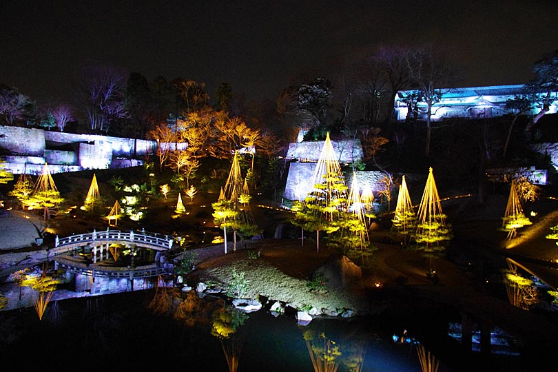 玉泉院丸庭園ライトアップの画像
