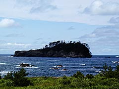 越前海岸の鉾島から見える亀島の画像