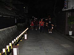 越前大野　寺町通りでの万灯会の灯りの画像