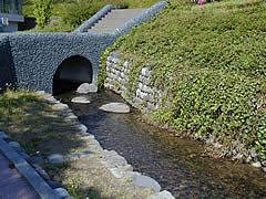 額谷ふれあい公園の水遊び出来る小川の画像