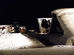 五箇山菅沼の合掌造り集落　冬のライトアップの画像