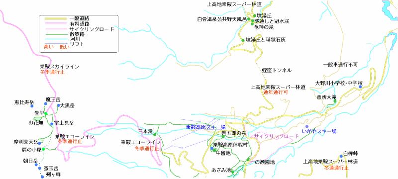 乗鞍高原の地図