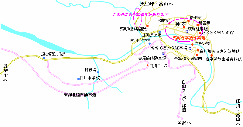 白川郷の地図
