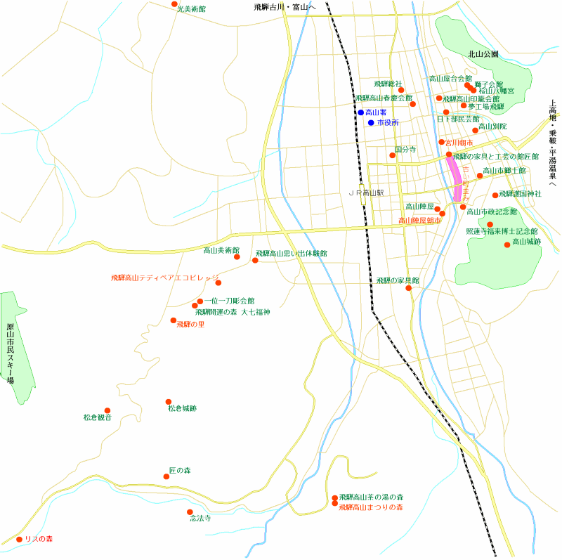 高山市街地の地図