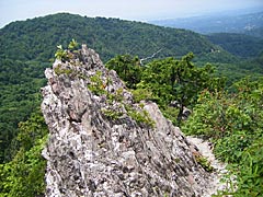 医王山のトンビ岩頂上近くの岩の画像