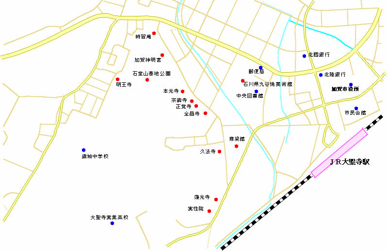 山の下寺院群の地図