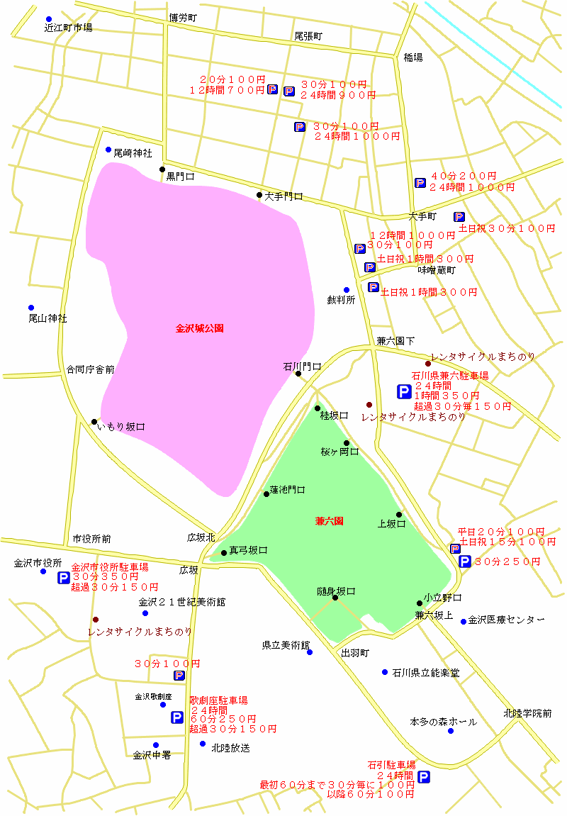 金沢城公園の地図