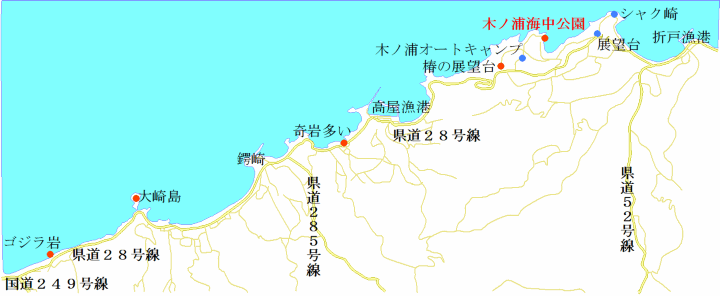 木ノ浦海岸の地図