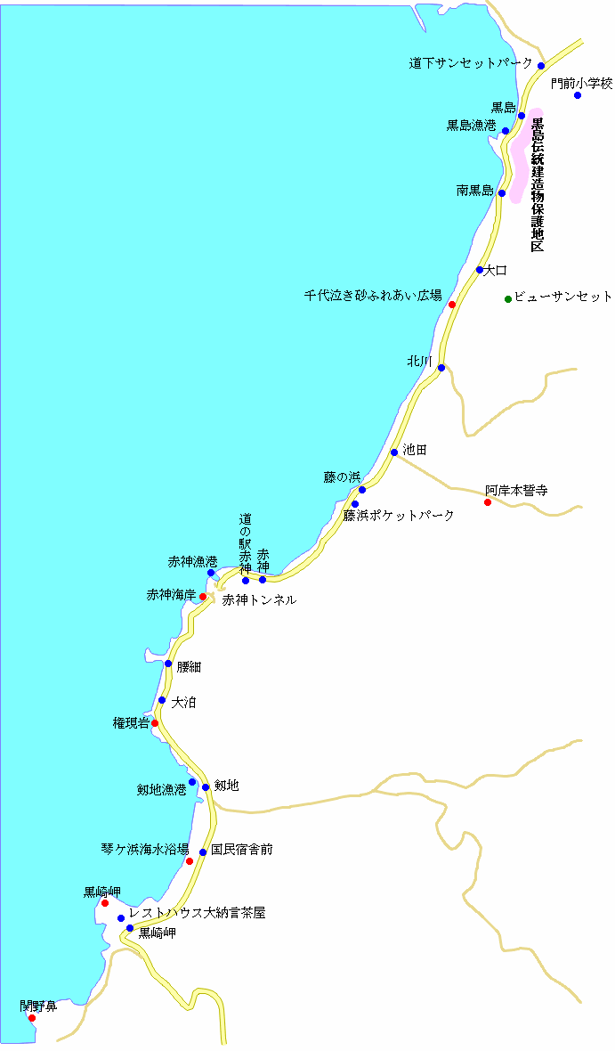 琴ケ浜近辺の地図