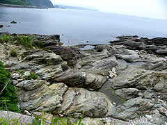 仁江海岸の奇岩の画像