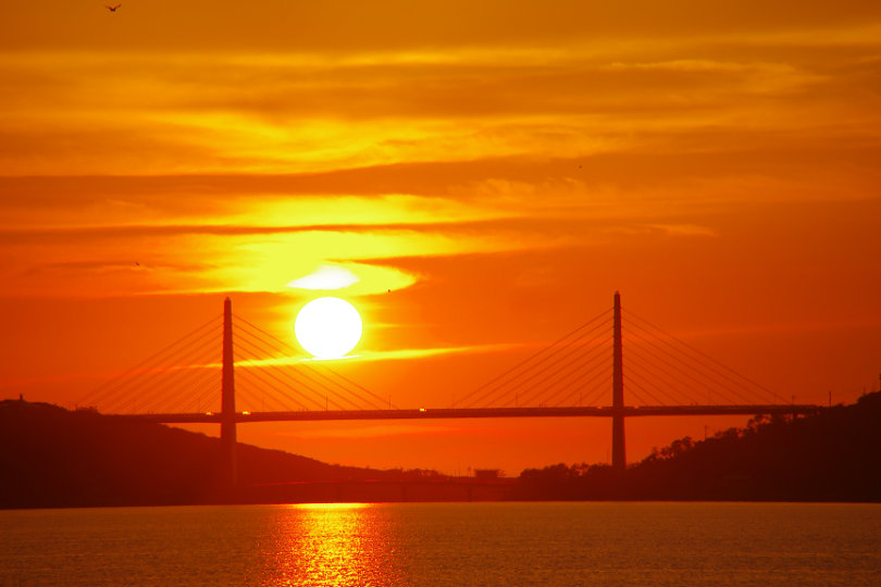 夕日の内灘大橋（サンセットブリッジ内灘）