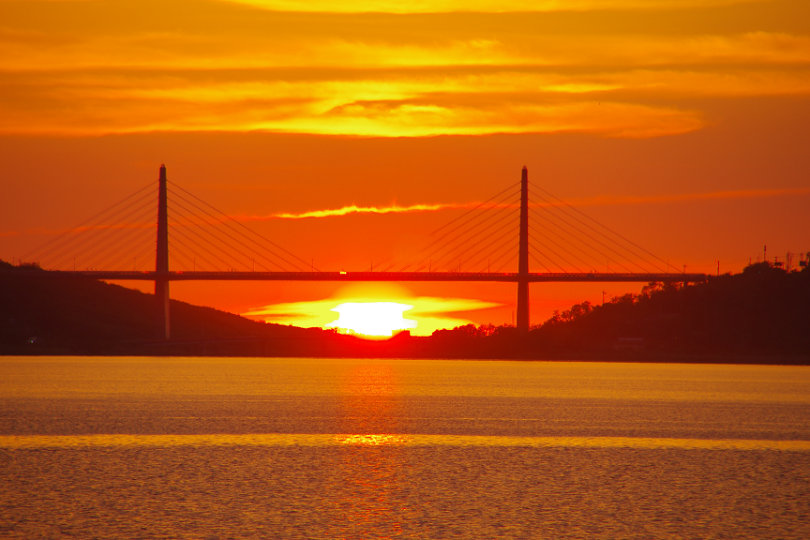 夕日の内灘大橋（サンセットブリッジ内灘）