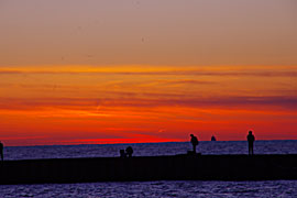 内灘海岸からの夕日