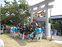 富来八朔祭礼の住吉神社での画像