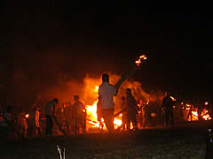 能登島向田の火祭りの手松明の画像