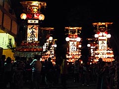 蛸島キリコ祭りの高倉彦神社のキリコ乱舞の画像