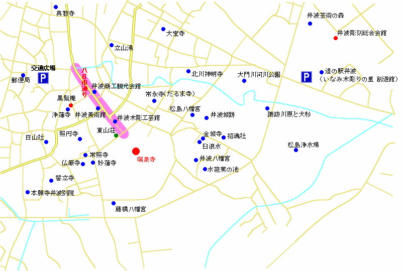 井波町の地図