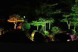 松風閣庭園のライトアップの画像
