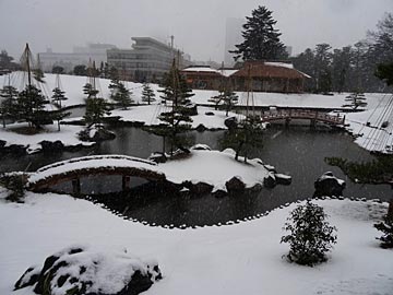 玉泉院丸庭園の雪景色